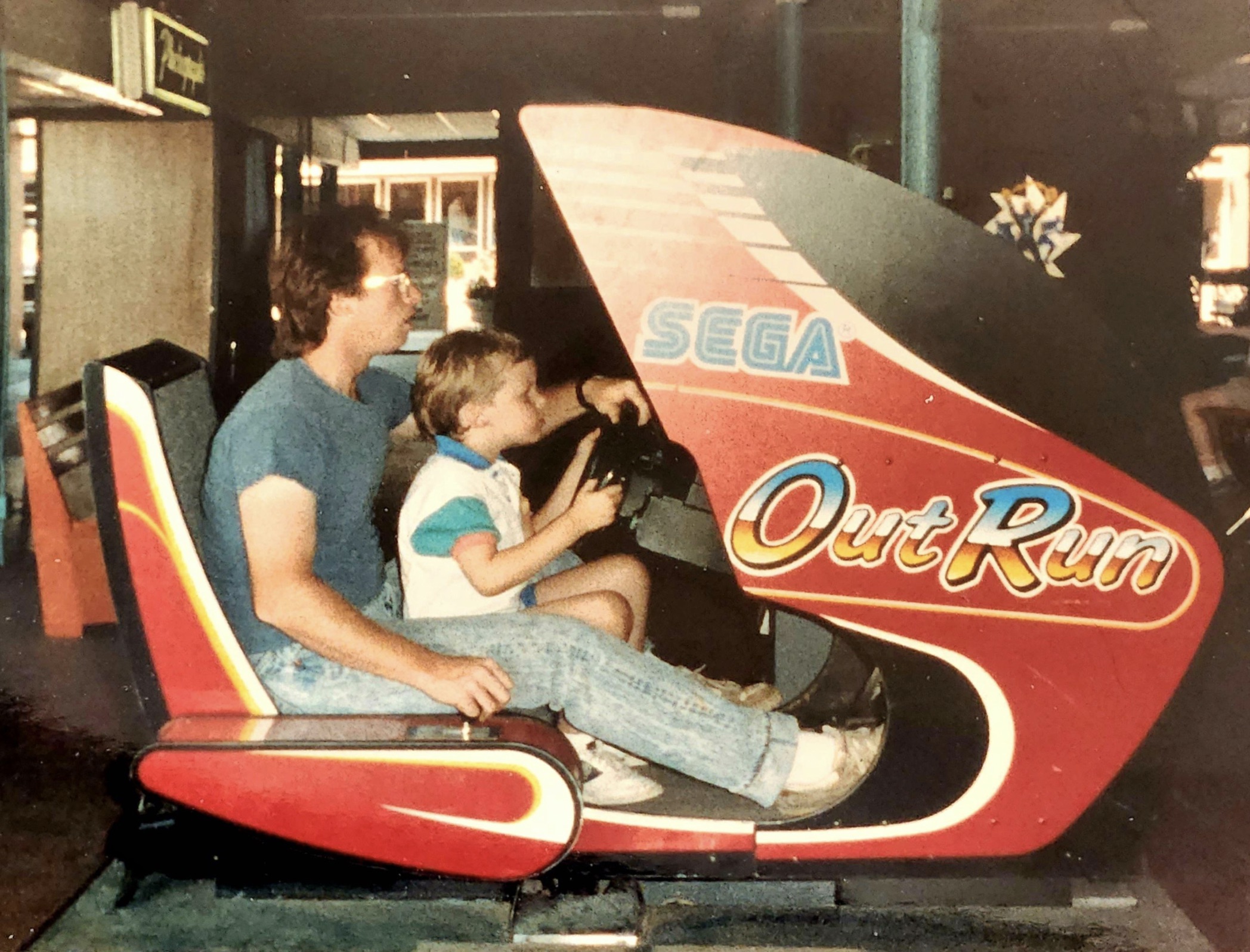 Me and dad at the arcade, 1988